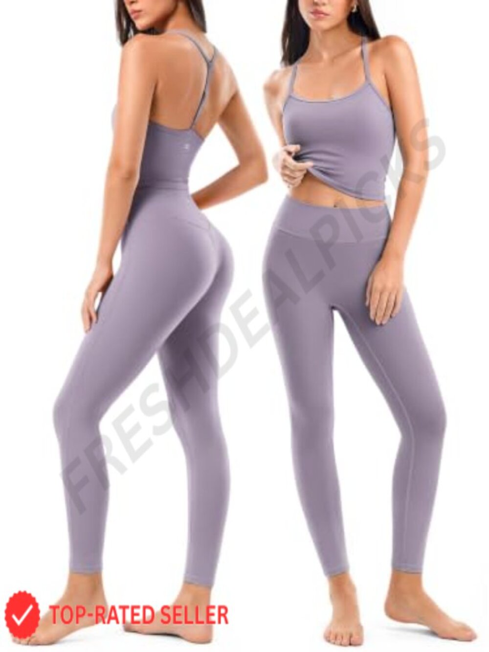 Two Piece Workout Set Nylon Lycra Sports Bra Seamless Leggings